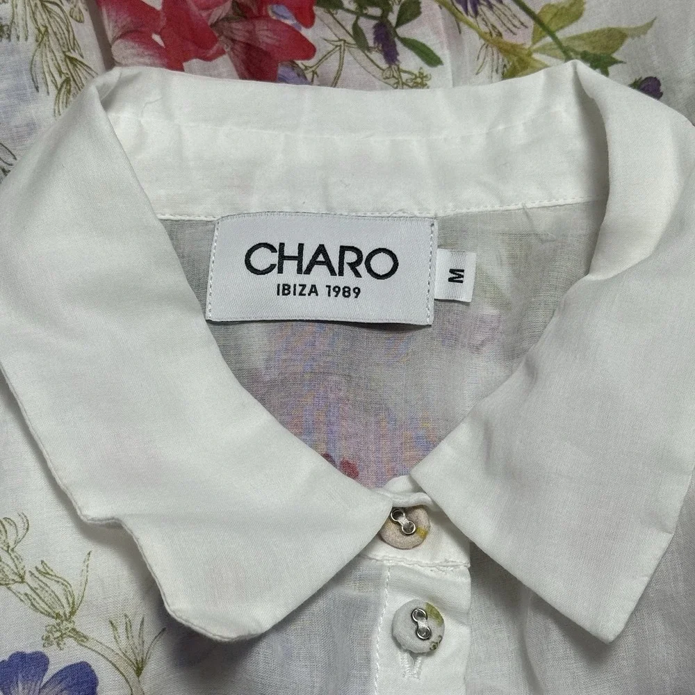 Charo Ruiz Ibiza Aster Shirt Floral Lightweight Resort Travel Event Garden M